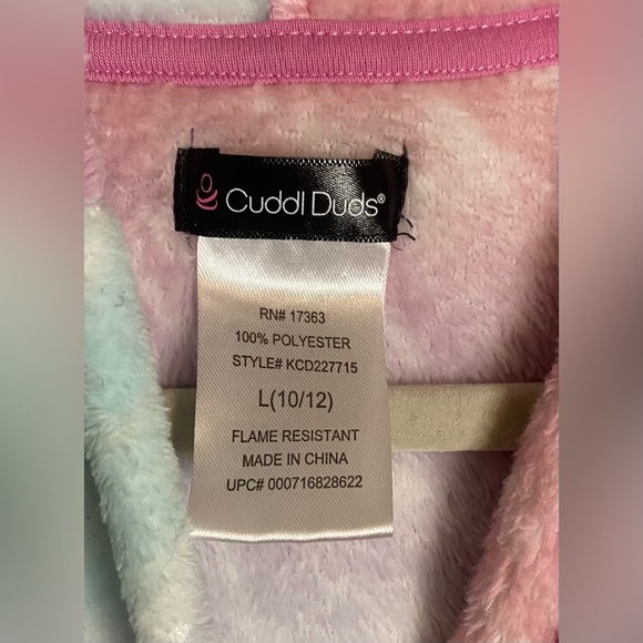Cuddle Duds Soft Cozy Girls Hooded Robe, 10-12 - Picture 3 of 3